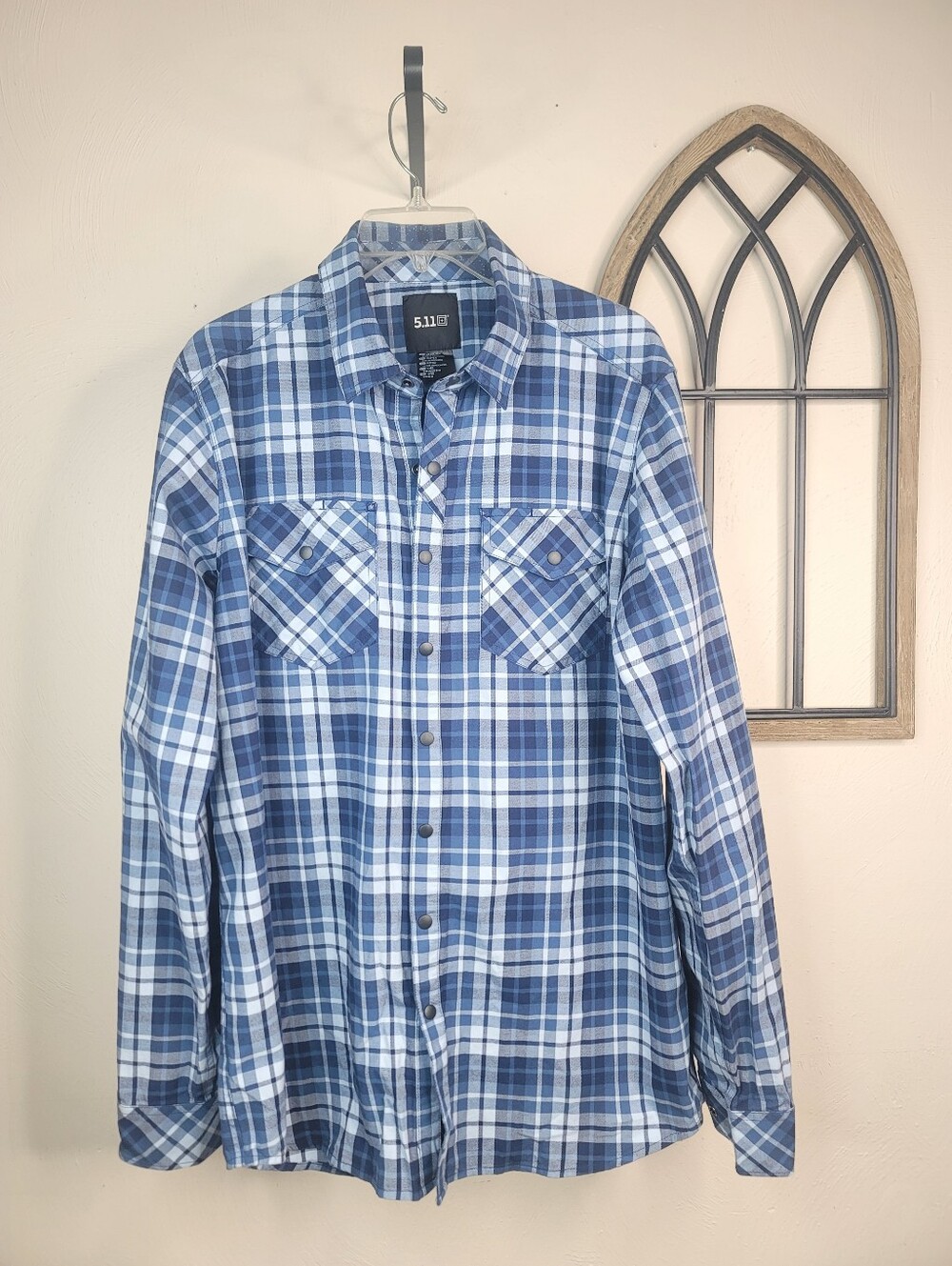 5.11 Tactical Men's "Peak" Long Sleeve Plaid Utility Shirt Size M